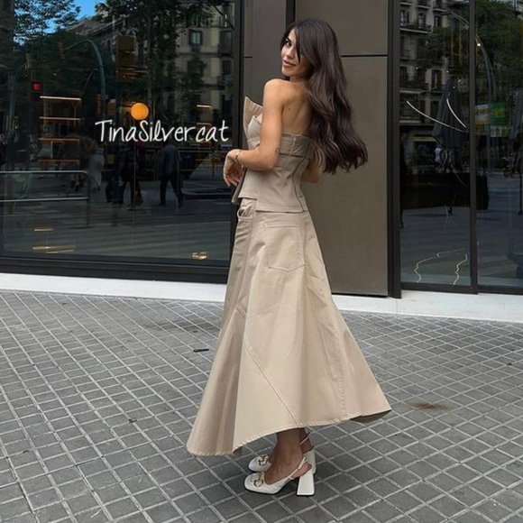 BLOGGER'S FAVE! Zara Belted Gabardine Bustier NWT - Picture 17 of 17